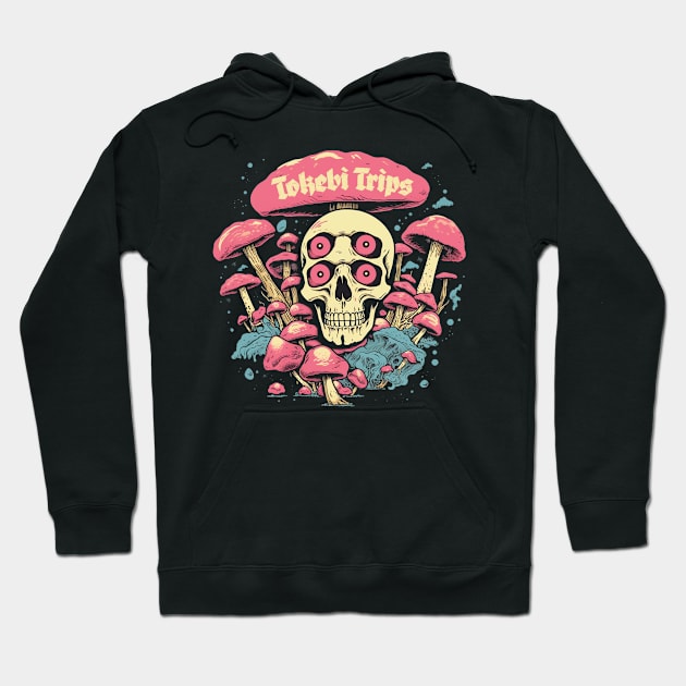 Tokebi Trips Skull Mushroom Psychedelic Hoodie by TOKEBI